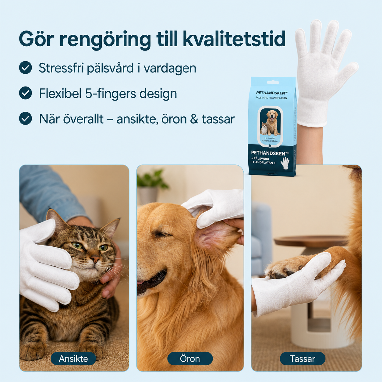 PETHANDSKEN™ - PÄLSVÅRD I HANDFLATAN