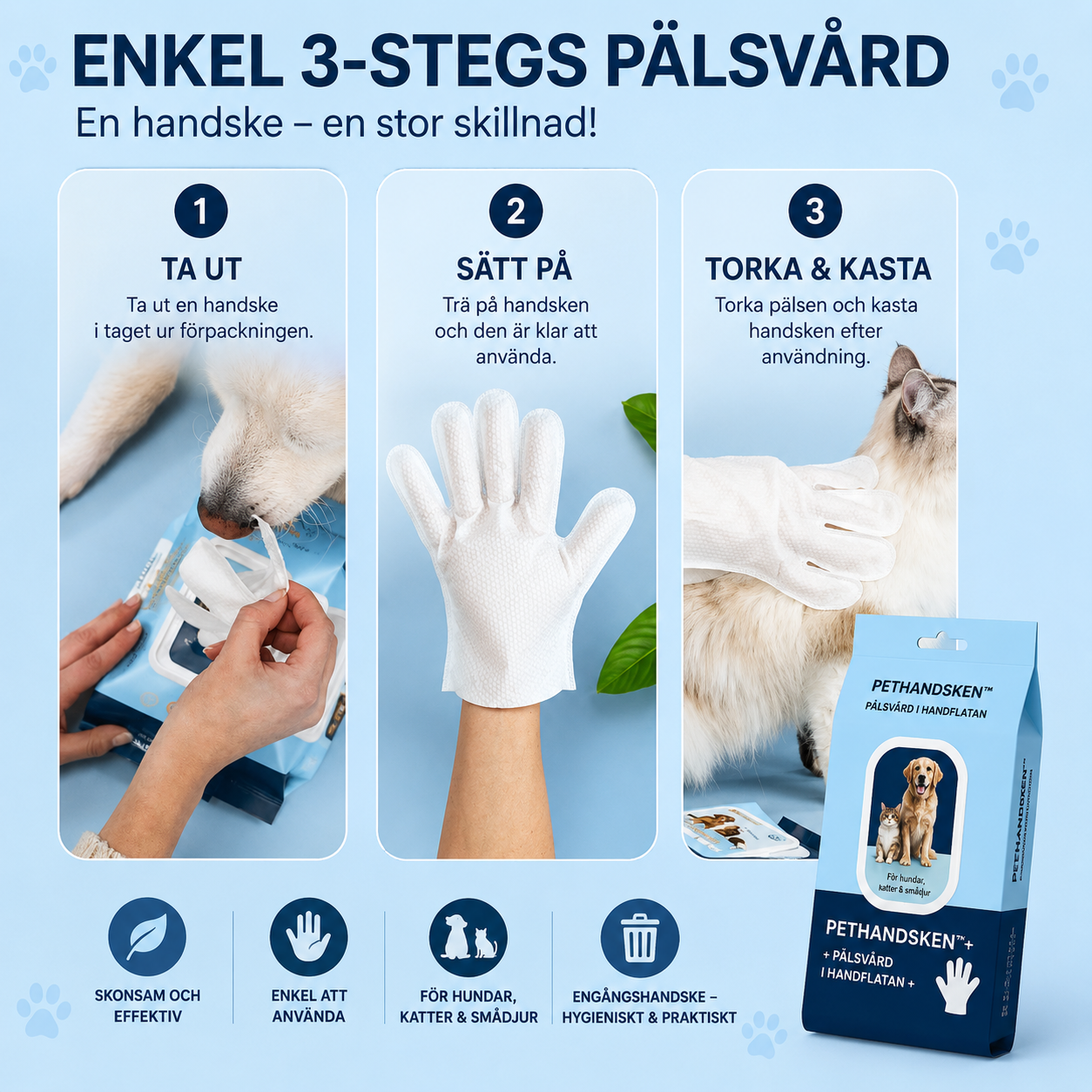 PETHANDSKEN™ - PÄLSVÅRD I HANDFLATAN